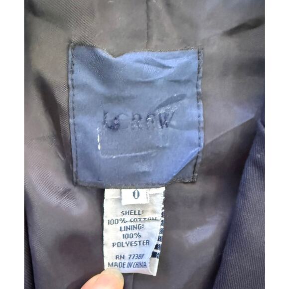 J.Crew Womens‎ 0 Blue Two Button Long Sleeve Blazer Jacket Coat - Picture 3 of 12